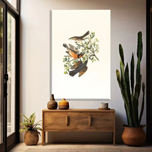 Daldaki Serçe Kanvas Tablo ürün görseli