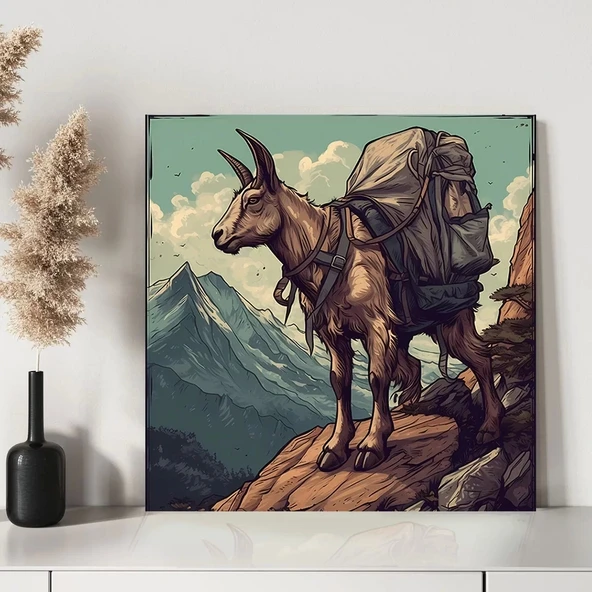 Gezgin Keçi Kanvas Tablo - Resim 3