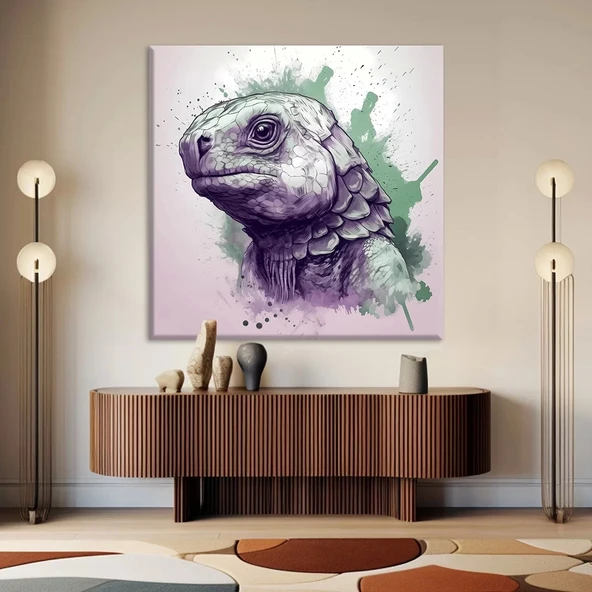 Yeşil Kaplumbağa Kanvas Tablo ürün görseli