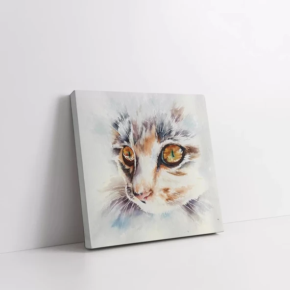 Sevimli Kedi Kanvas Tablo - Resim 2