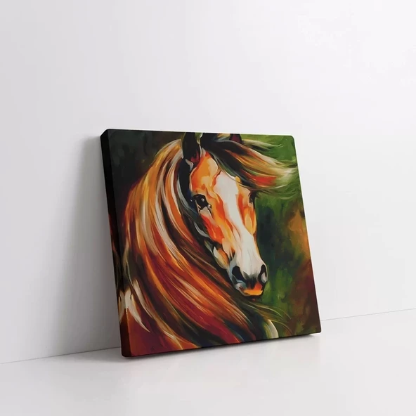 Kahverengi Yeleli At Kanvas Tablo - Resim 2