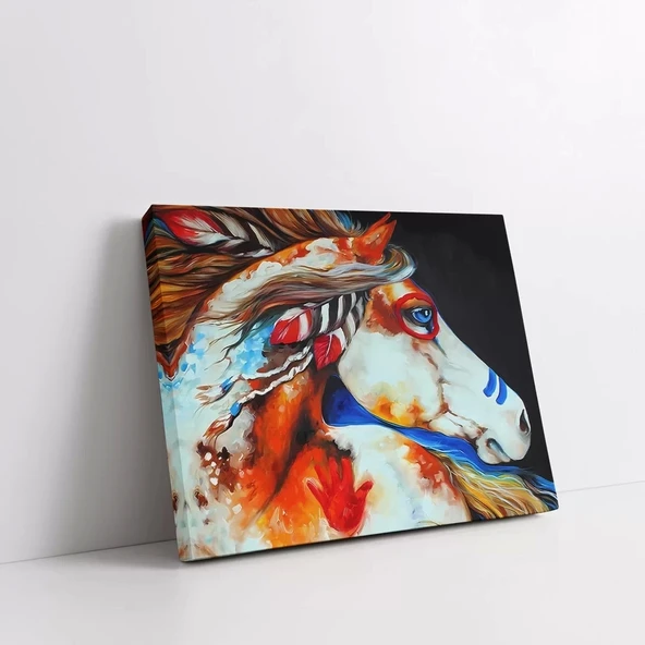 Alevler İçinde At Kanvas Tablo - Resim 2