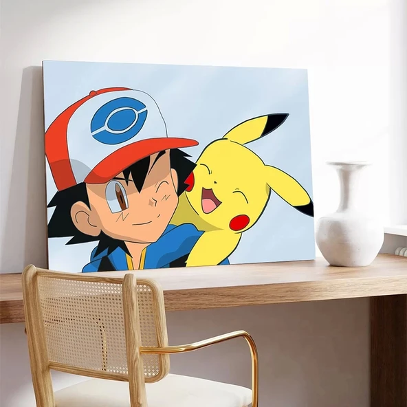 Ash ve Pikachu Kanvas Tablo - Resim 3