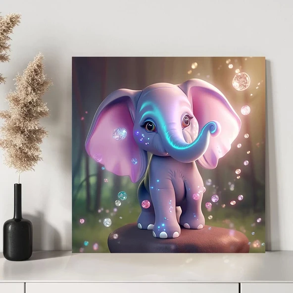 Neşeli Fil Kanvas Tablo - Resim 3