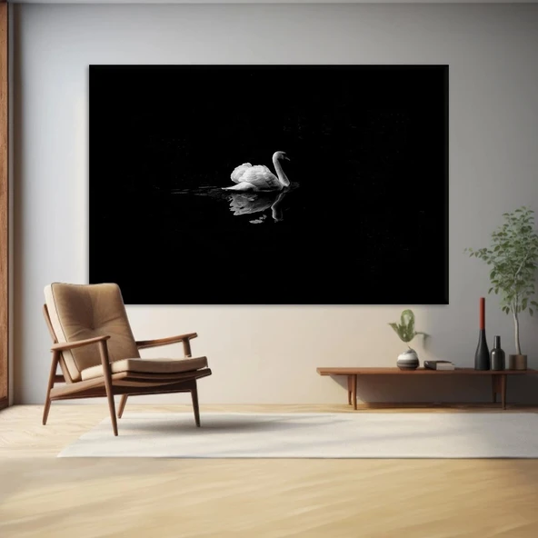 Gravür Kuğu Kanvas Tablo ürün görseli