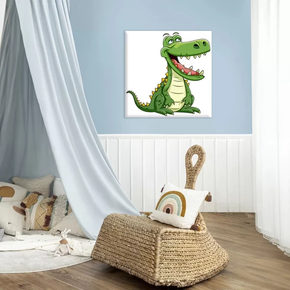 Neşeli Dinozor Kanvas Tablo ürün görseli