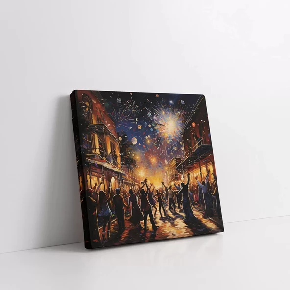 Yıldızlı Gece Festivali Kanvas Tablo - Resim 3