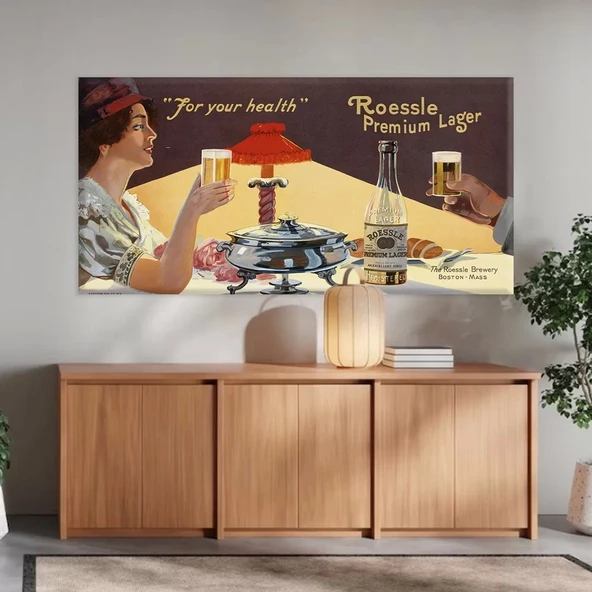 ''Sağlığına'' Vintage Kanvas Tablo ürün görseli