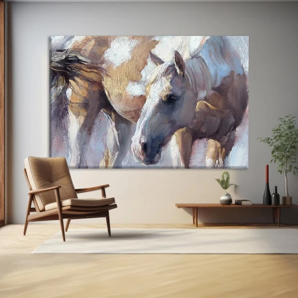 Beyaz Atlar Kanvas Tablo ürün görseli