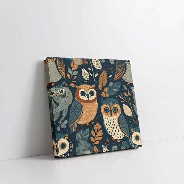 Uğurlu Baykuşlar Kanvas Tablo - Resim 2