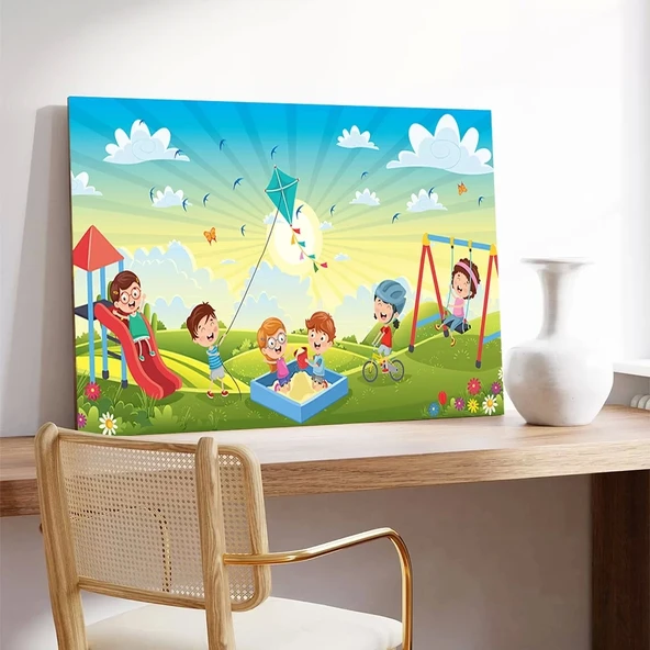 Çocuk Bahçesi Kanvas Tablo - Resim 3