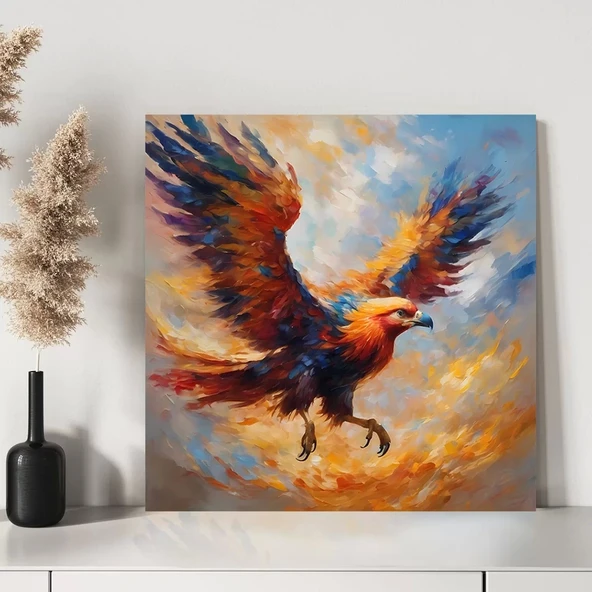 Renkli Kartal Kanvas Tablo - Resim 3