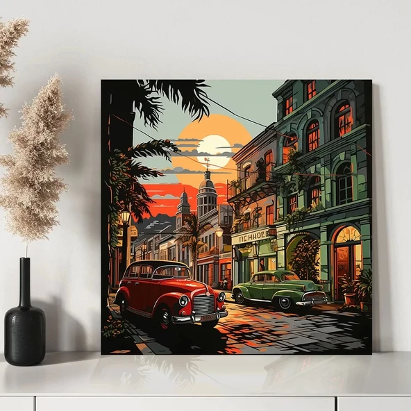 Renkli Grafiti Sokak Kanvas Tablo - Resim 3