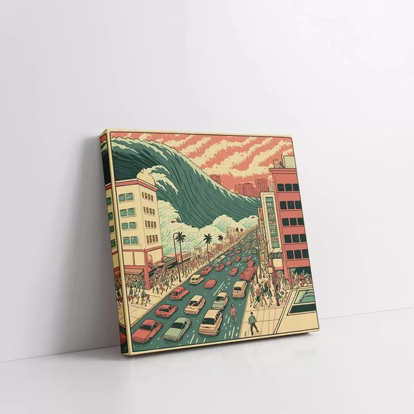 Yaklaşan Tsunami Kanvas Tablo - Resim 2