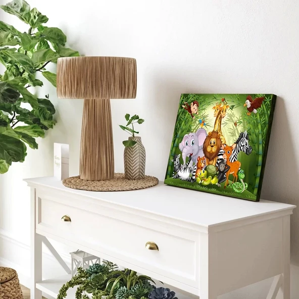 Ormanın Neşeli Sakinleri Kanvas Tablo - Resim 3