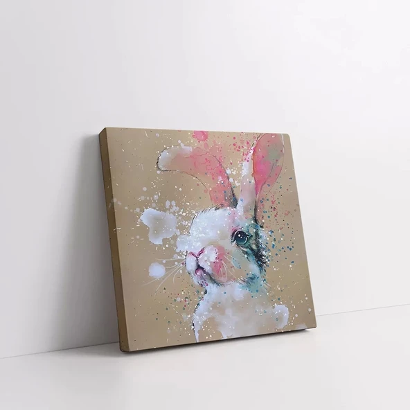 Beyaz Tavşan Kanvas Tablo - Resim 2