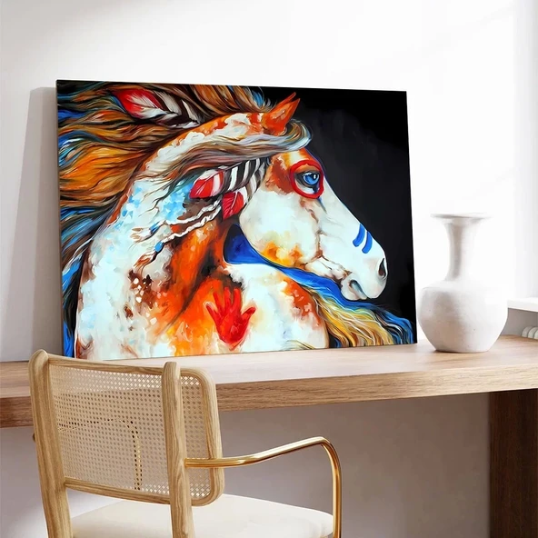 Alevler İçinde At Kanvas Tablo - Resim 3