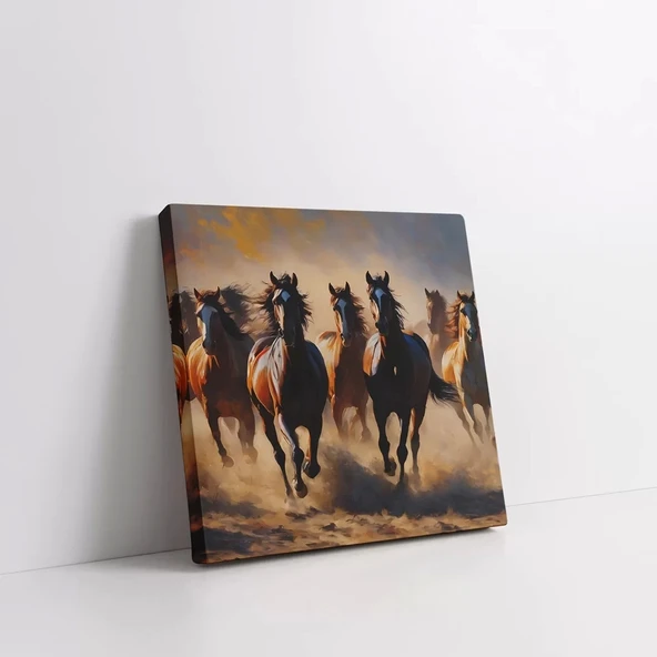 Koşan Atlar Kanvas Tablo - Resim 3