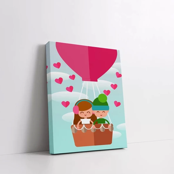 Balondaki Çocuklar Kanvas Tablo - Resim 2