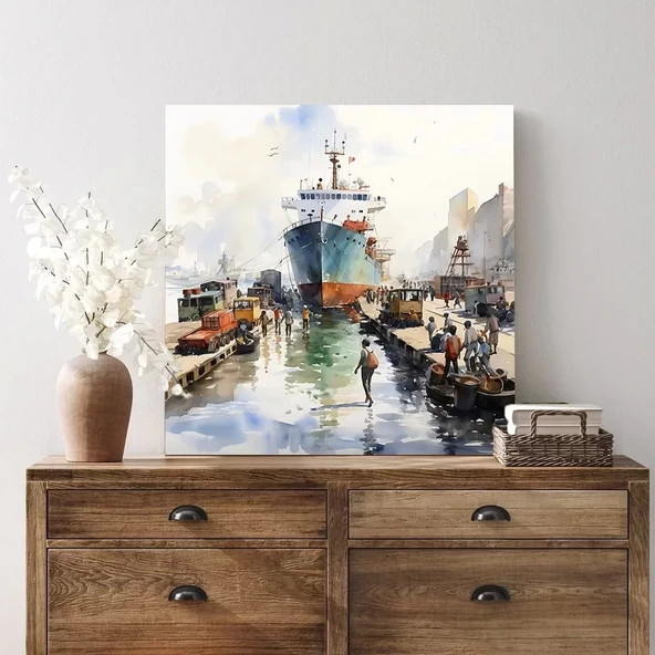 Deniz Manzarası Kare Kanvas Tablo ürün görseli