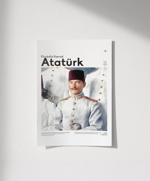Çerçevesiz Poster Genç Subay Mustafa Kemal - 8