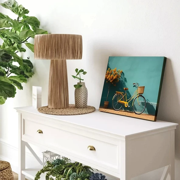 Sarı Bisiklet Yatay Kanvas Tablo ürün görseli