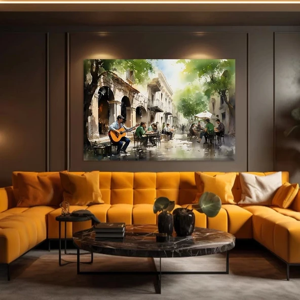 Müzikal Sokak Kanvas Tablo ürün görseli