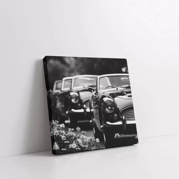 Klasik Otomobil Kare Kanvas Tablo - Resim 2