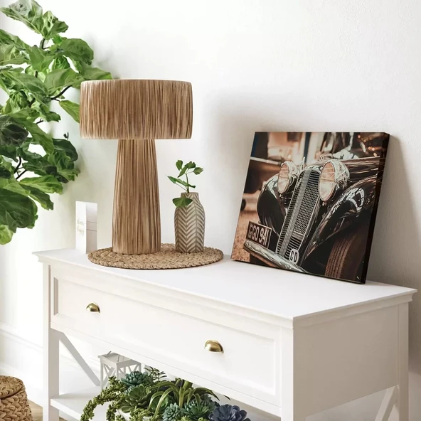 Klasik Araba Detayı Yatay Kanvas Tablo ürün görseli