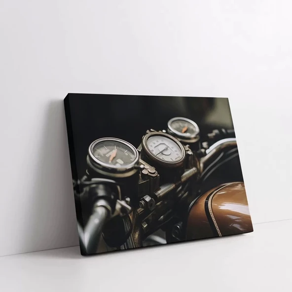 Motosiklet Gösterge Yatay Kanvas Tablo - Resim 2