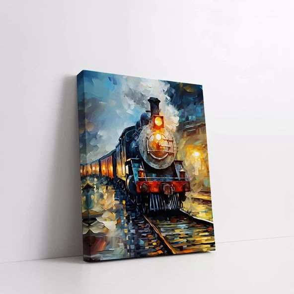 Gece Treni Dikey Kanvas Tablo - Resim 2