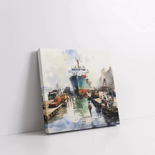 Deniz Manzarası Kare Kanvas Tablo - Resim 2