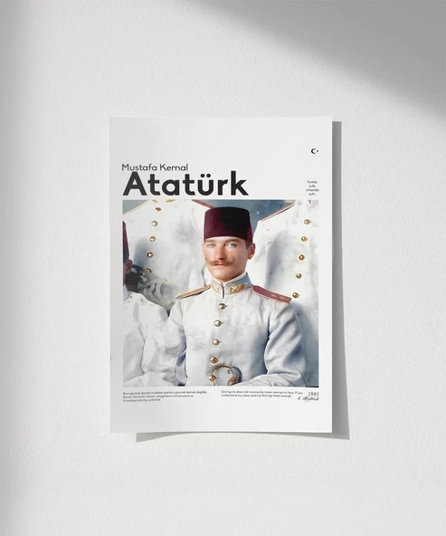 Çerçevesiz Poster Genç Subay Mustafa Kemal