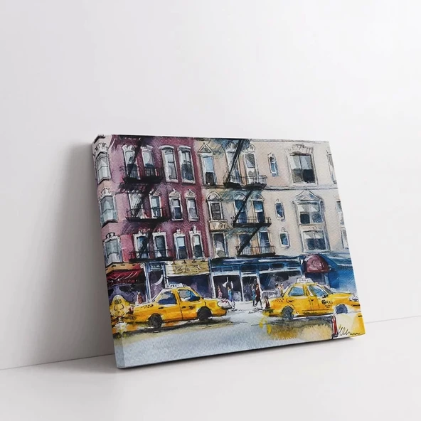 Şehir Sokakları Yatay Kanvas Tablo - Resim 2