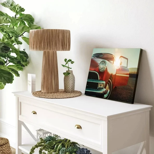 Klasik Araba Panoramik Yatay Kanvas Tablo ürün görseli