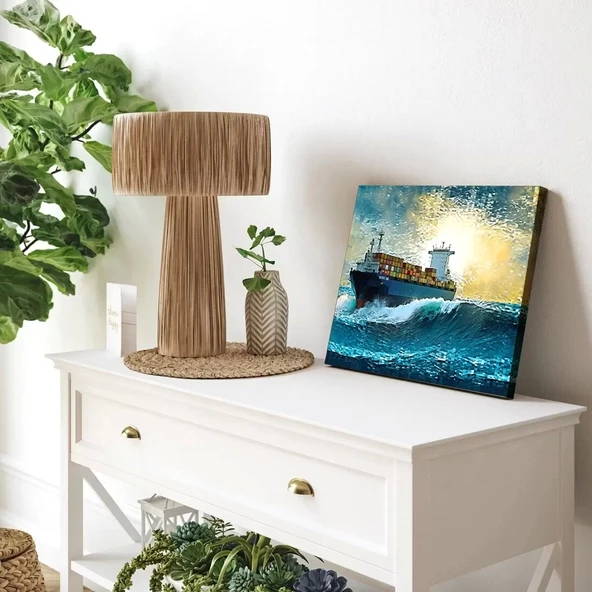 Gemi ve Deniz Panoramik Yatay Kanvas Tablo ürün görseli