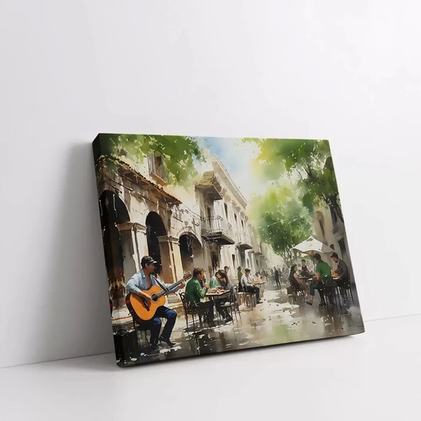 Müzikal Sokak Kanvas Tablo - Resim 3
