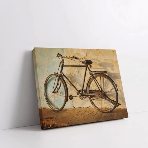 Vintage Bisiklet Yatay Kanvas Tablo - Resim 2