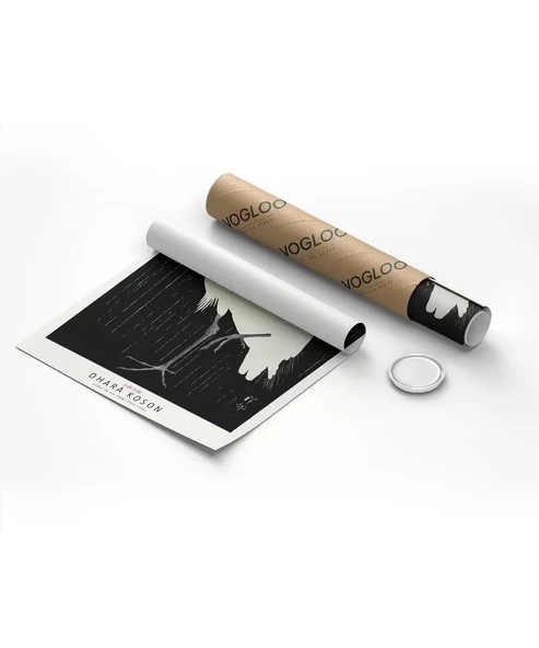 Çerçevesiz Poster Ohara Koson Yağmurda Ak Balıkçıl - Resim 8