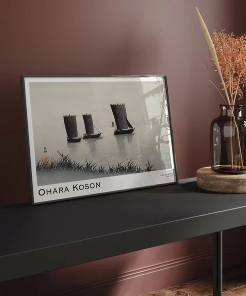Çerçevesiz Poster Ohara Koson Balıkçı Teknesi - Resim 5