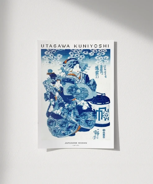 Çerçevesiz Poster Utagawa Kuniyoshi Japon Kadın ürün görseli