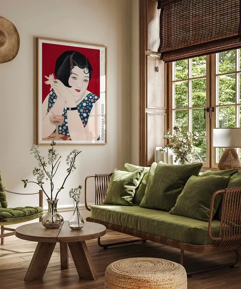 Çerçevesiz Poster Kobayakawa Kiyoshi Modern Kadın - Resim 3