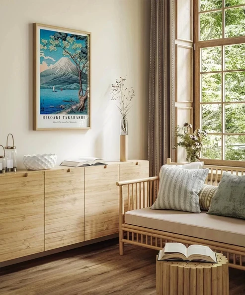 Çerçevesiz Poster Hiroaki Takahashi Yamanaka Gölü'nden Fuji Dağı - Resim 6