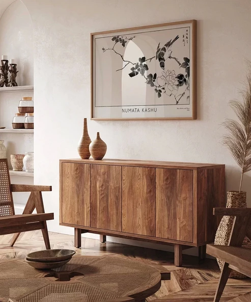 Çerçevesiz Poster Numata Kashu Kızılgerdan ve Gül - Resim 5