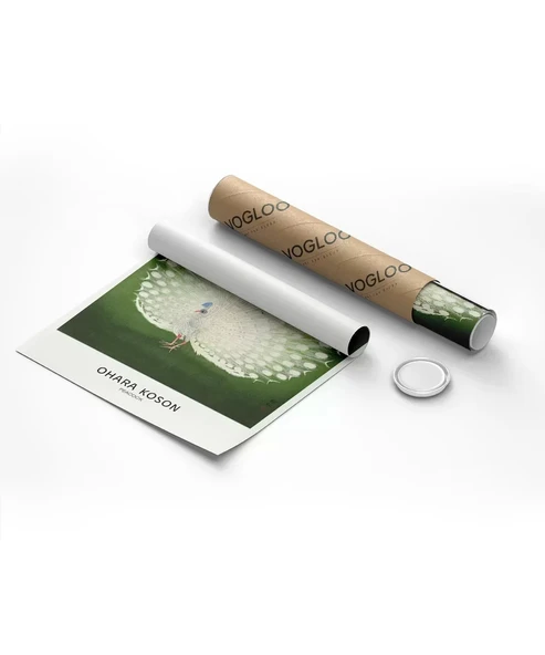 Çerçevesiz Poster Ohara Koson Tavuskuşu - Resim 3