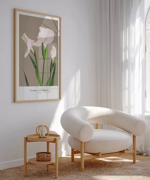 Çerçevesiz Poster Ogawa Kazumasa Beyaz Süsen - Resim 4