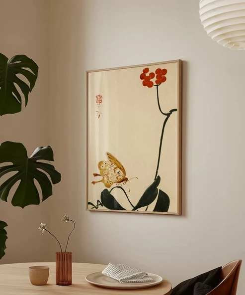 Çerçevesiz Poster Kelebeğin Dokunuşu - Resim 4