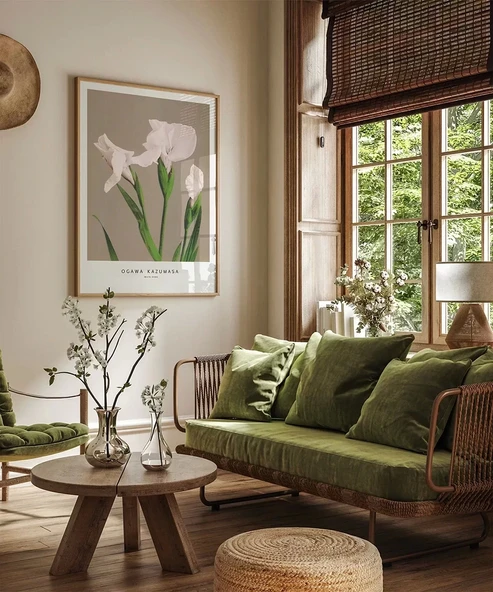 Çerçevesiz Poster Ogawa Kazumasa Beyaz Süsen - Resim 3