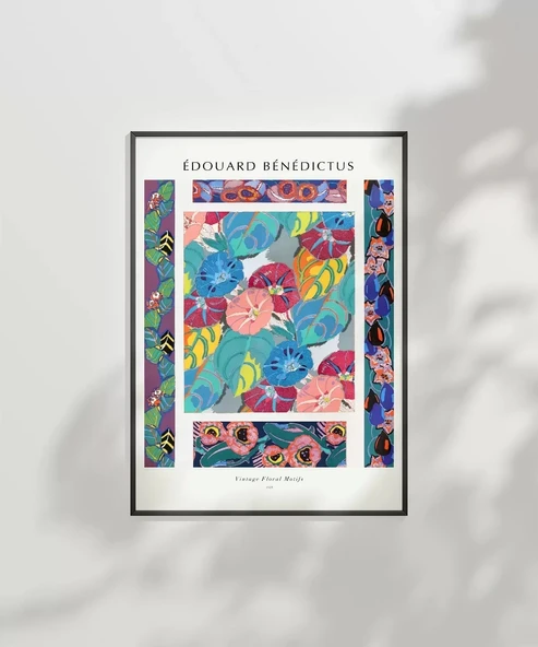 Çerçevesiz Poster Edouard Benedictus Vintage Çiçek Motifleri - Resim 2