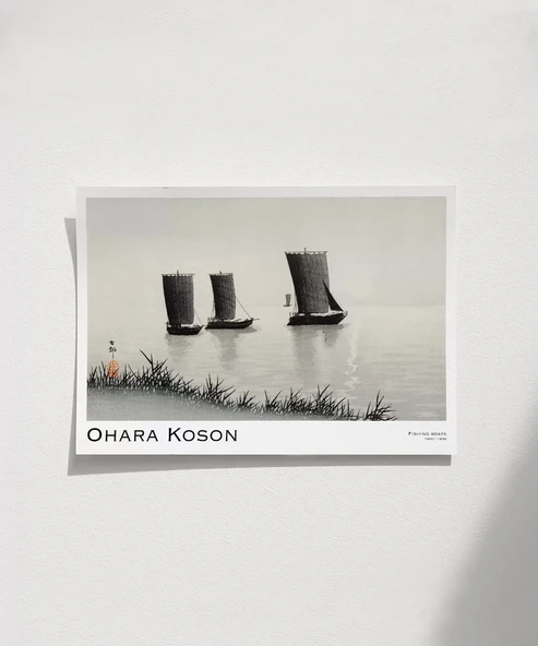 Çerçevesiz Poster Ohara Koson Balıkçı Teknesi ürün görseli